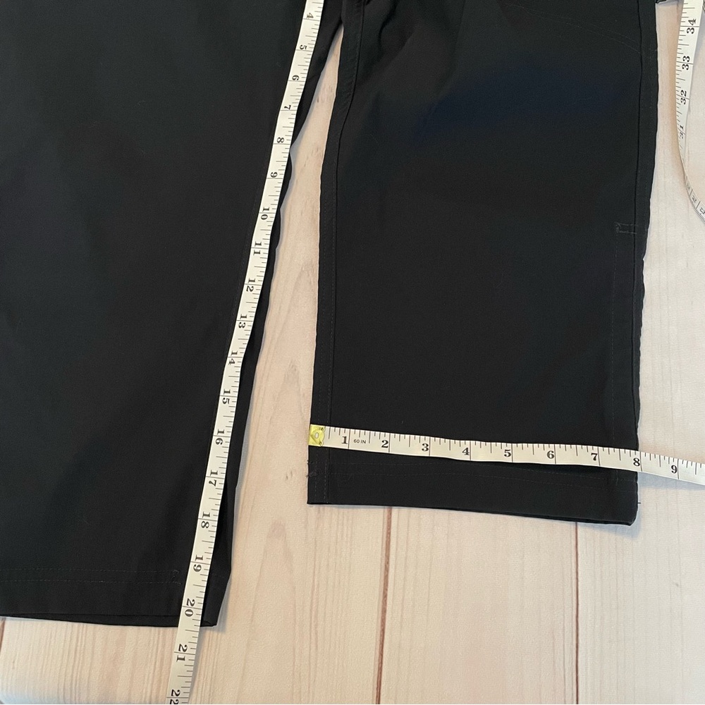 NWOT Eddie Bauer Tech Capri Pants Women’s 12 Black Utility Outdoor Hiking Cinch - Picture 15 of 16